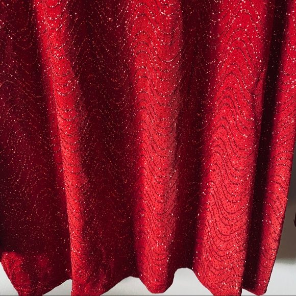 Notations red sparkly long sleeve tunic - Picture 5 of 7